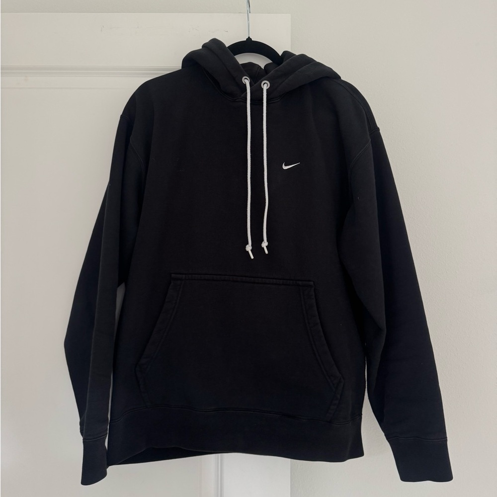 Nike men’s black & white swoosh hoodie hooded sweatshirt sweater Medium Tall